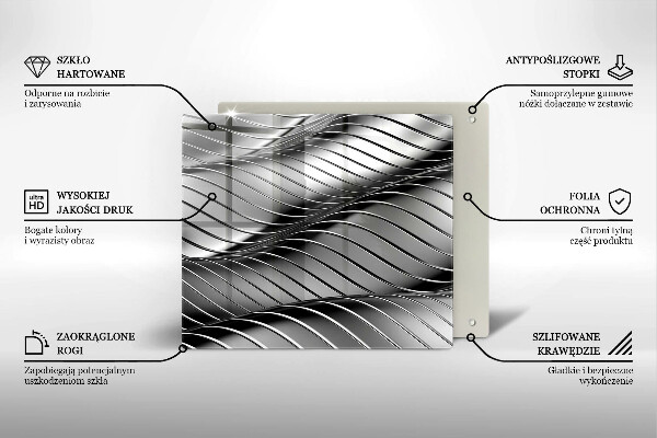 Osłona ściany przy kuchence gazowej Metalowa struktura 3D