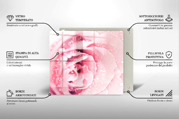 Osłona blatu kuchennego Krople rosy i kwiat róży