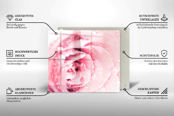 Osłona blatu kuchennego Krople rosy i kwiat róży