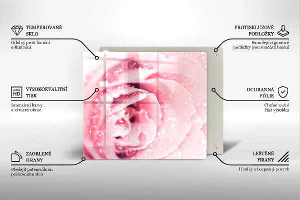 Osłona blatu kuchennego Krople rosy i kwiat róży
