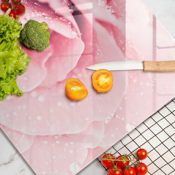 Osłona blatu kuchennego Krople rosy i kwiat róży