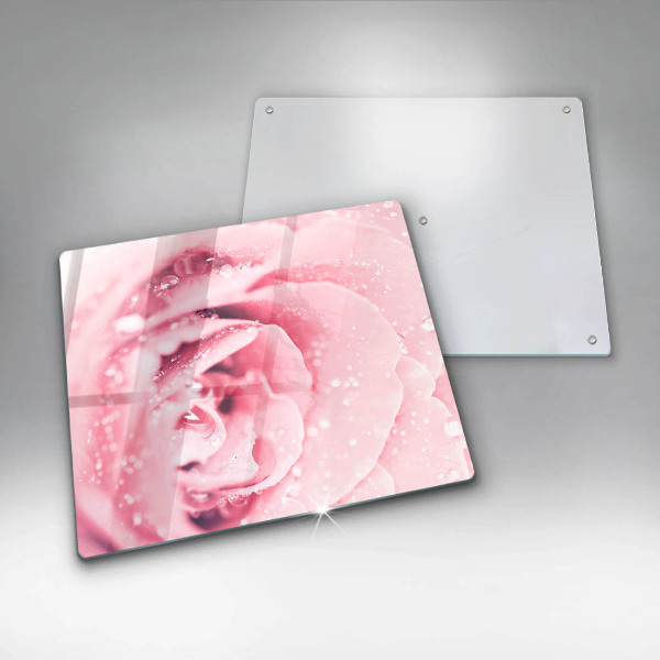 Osłona blatu kuchennego Krople rosy i kwiat róży