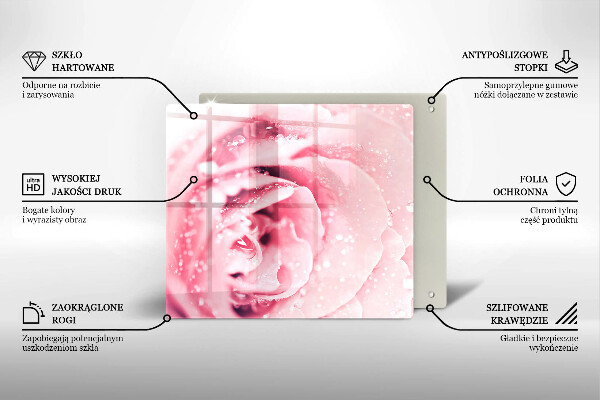 Osłona blatu kuchennego Krople rosy i kwiat róży
