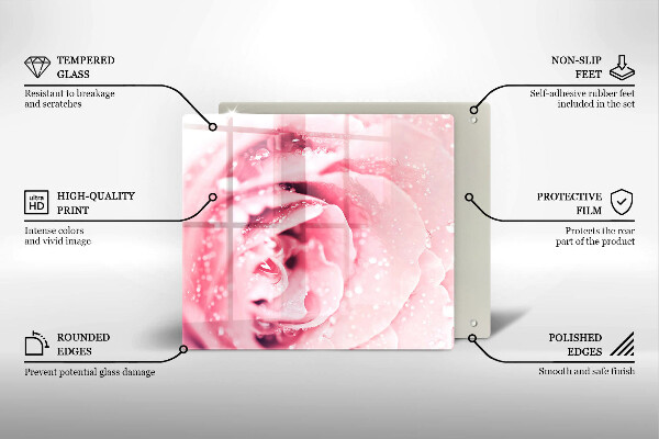 Osłona blatu kuchennego Krople rosy i kwiat róży