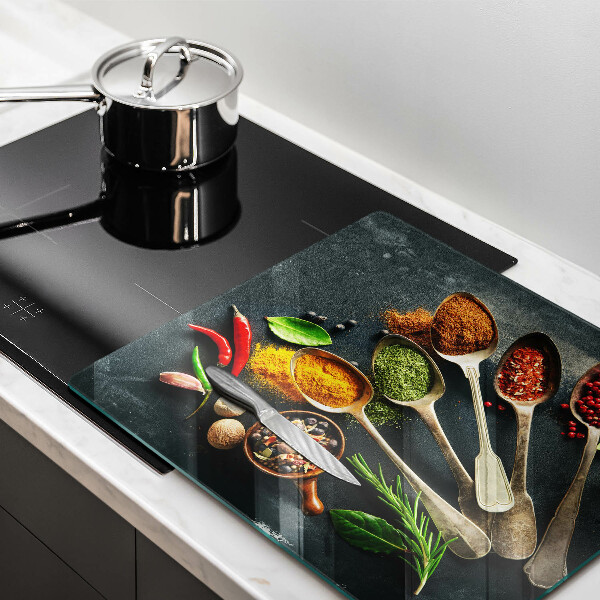 Osłona ściany przy kuchence gazowej Kuchenne łyżki przyprawy