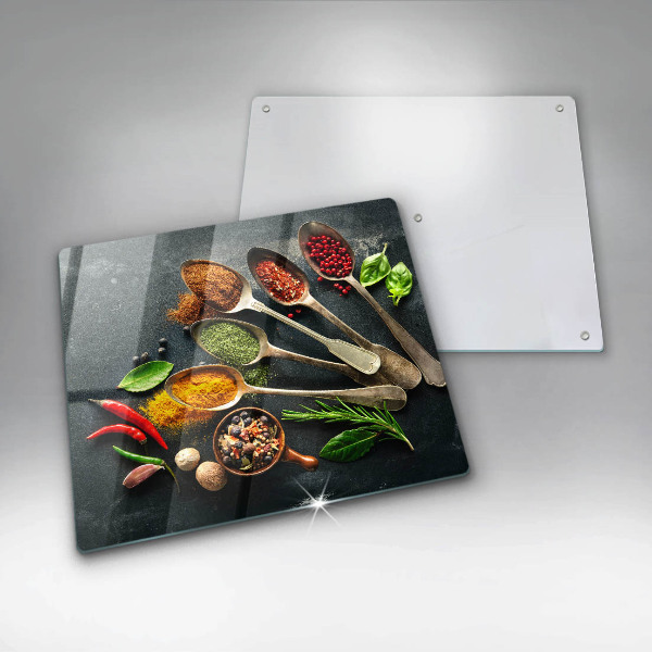 Osłona ściany przy kuchence gazowej Kuchenne łyżki przyprawy