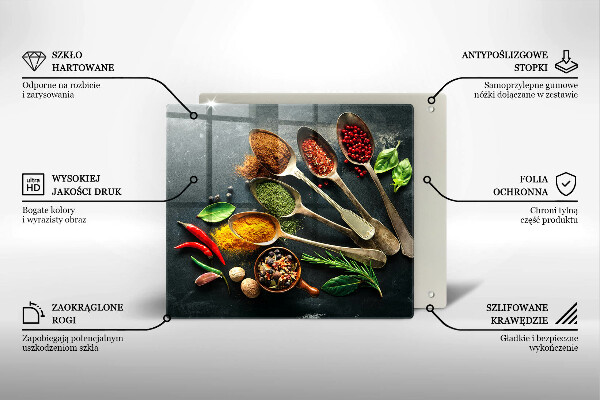Osłona ściany przy kuchence gazowej Kuchenne łyżki przyprawy