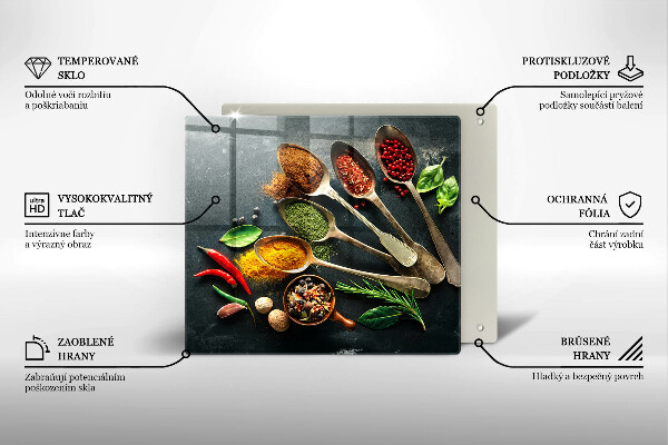 Osłona ściany przy kuchence gazowej Kuchenne łyżki przyprawy