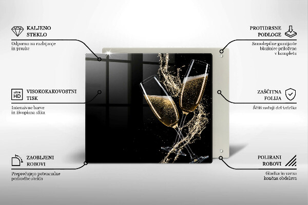 Osłona ściany przy kuchence gazowej Kieliszki szampana