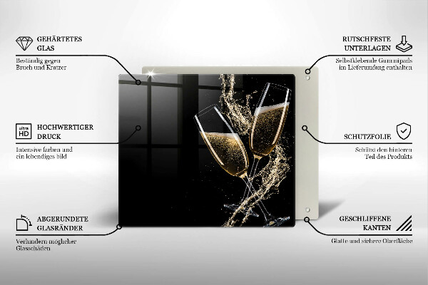 Osłona ściany przy kuchence gazowej Kieliszki szampana