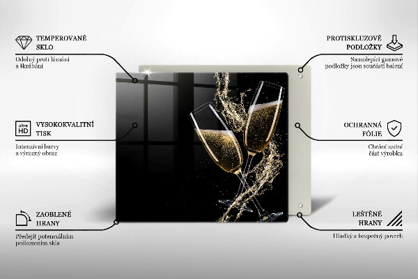 Osłona ściany przy kuchence gazowej Kieliszki szampana