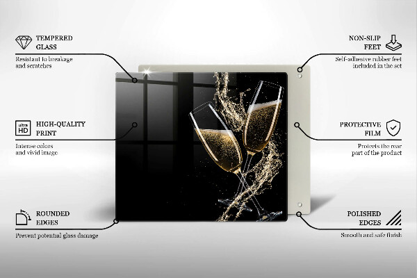 Osłona ściany przy kuchence gazowej Kieliszki szampana