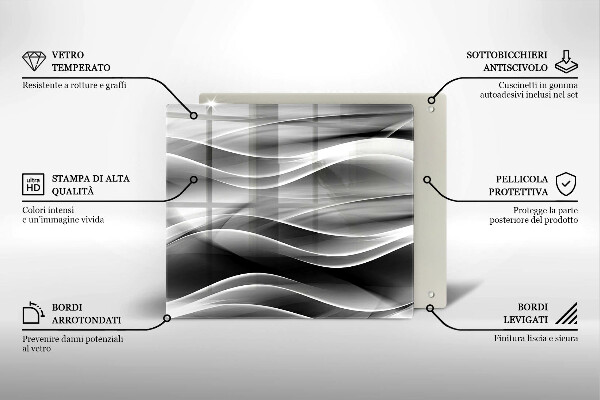 Osłona ściany przy kuchence gazowej Abstrakcja łagodne linie