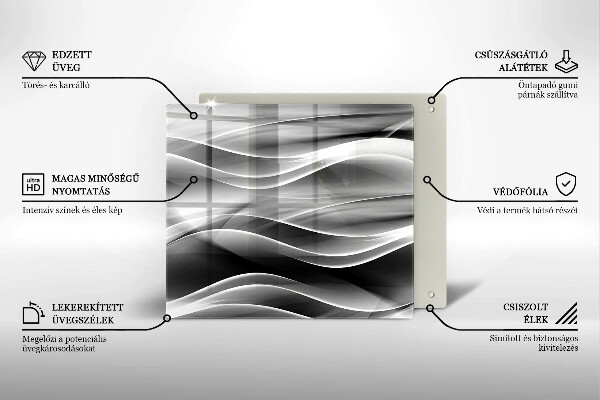 Osłona ściany przy kuchence gazowej Abstrakcja łagodne linie