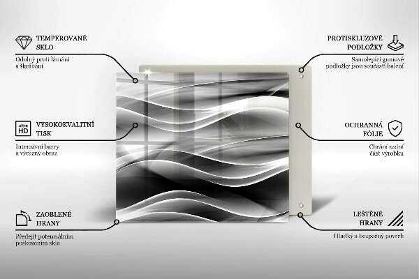 Osłona ściany przy kuchence gazowej Abstrakcja łagodne linie