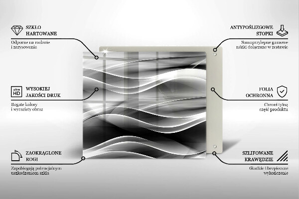 Osłona ściany przy kuchence gazowej Abstrakcja łagodne linie