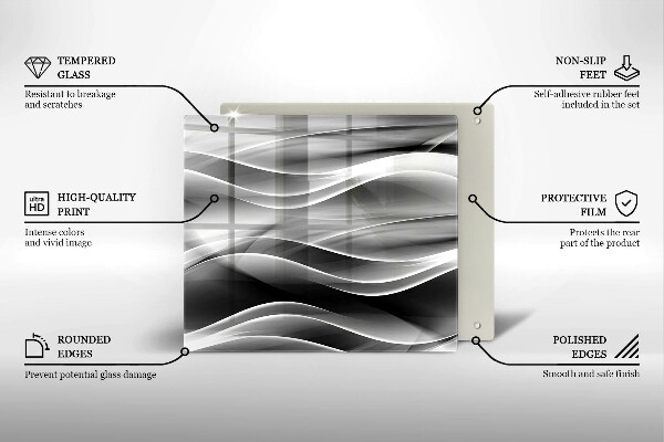 Osłona ściany przy kuchence gazowej Abstrakcja łagodne linie