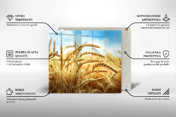 Osłona ściany przy kuchence gazowej Kłosy zbóż na polu