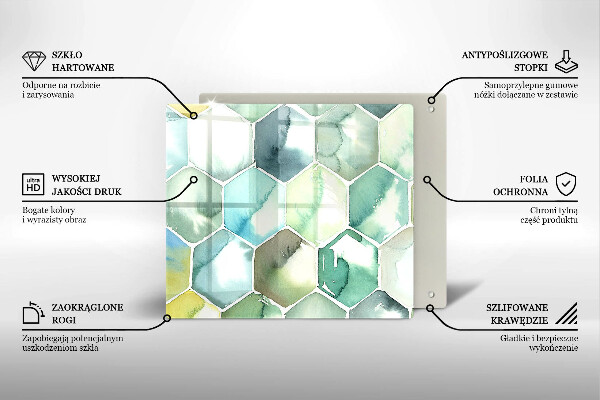Osłona ściany przy kuchence gazowej Akwarelowe heksagony