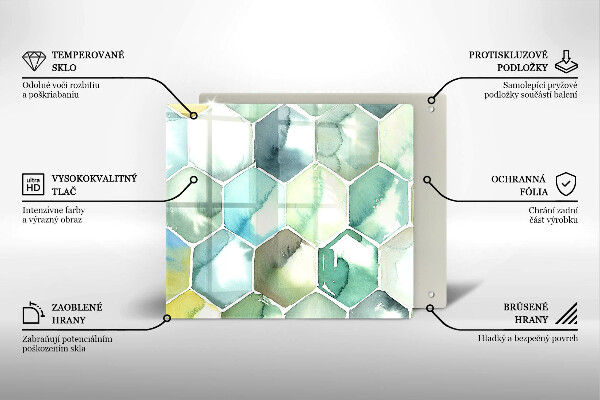 Osłona ściany przy kuchence gazowej Akwarelowe heksagony