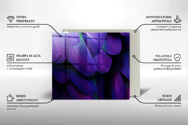 Osłona ściany przy kuchence gazowej Neonowe pióra