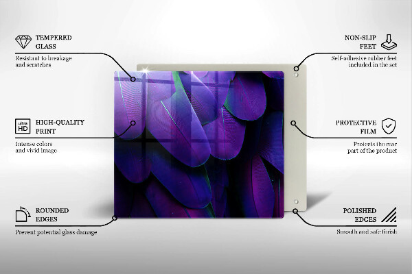 Osłona ściany przy kuchence gazowej Neonowe pióra