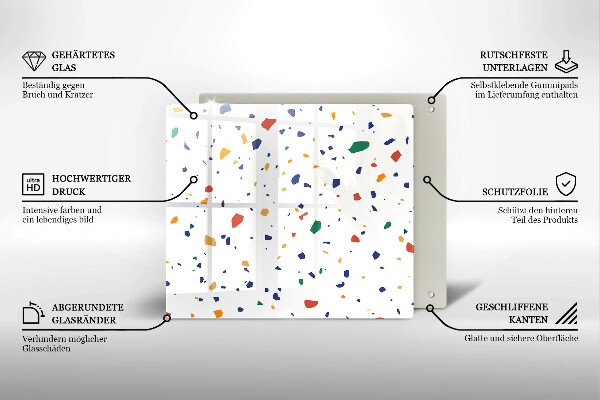 Osłona ściany przy kuchence gazowej Kolorowy gres