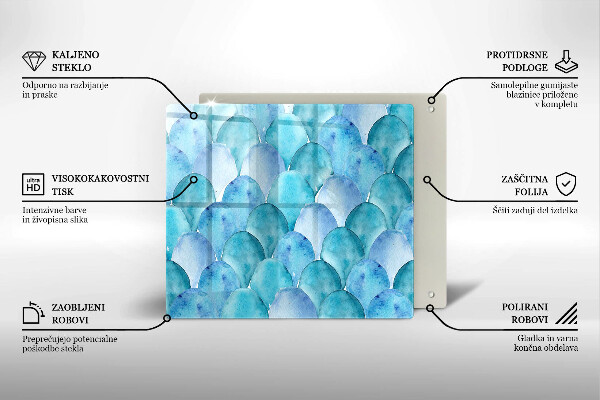 Osłona ściany przy kuchence gazowej Akwarelowe łuski