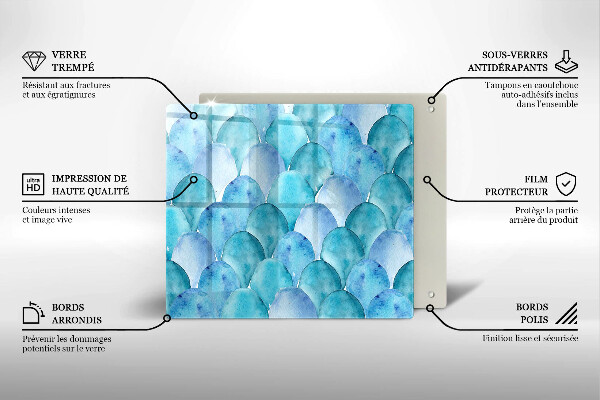 Osłona ściany przy kuchence gazowej Akwarelowe łuski