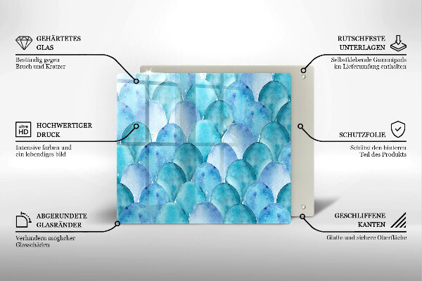 Osłona ściany przy kuchence gazowej Akwarelowe łuski