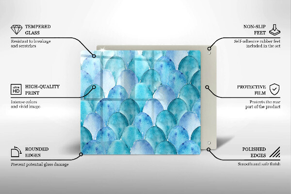 Osłona ściany przy kuchence gazowej Akwarelowe łuski