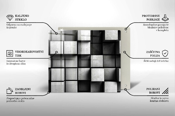 Osłona ściany przy kuchence gazowej Tło geometria 3D