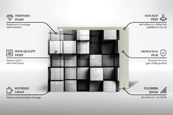 Osłona ściany przy kuchence gazowej Tło geometria 3D