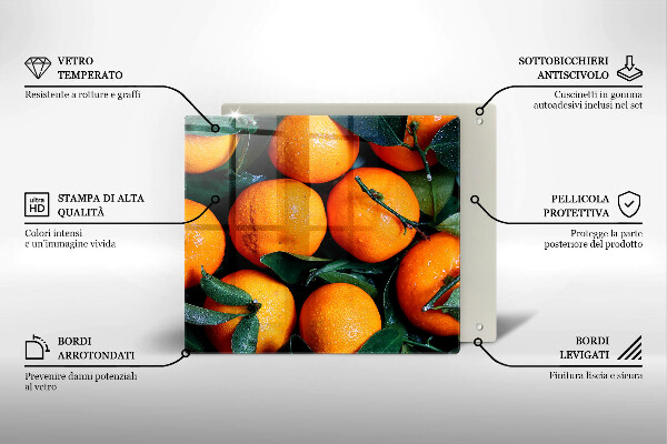 Osłona ściany przy kuchence gazowej Owoce pomarańcze