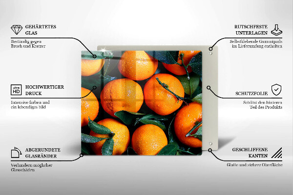 Osłona ściany przy kuchence gazowej Owoce pomarańcze