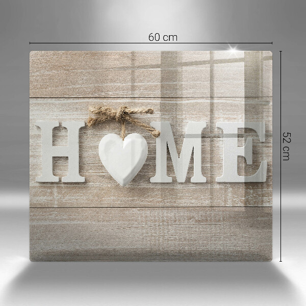 Osłona ściany przy kuchence gazowej Deski i napis Home