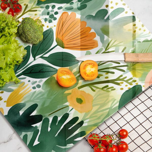 Osłona ściany przy kuchence gazowej Malowane kwiaty