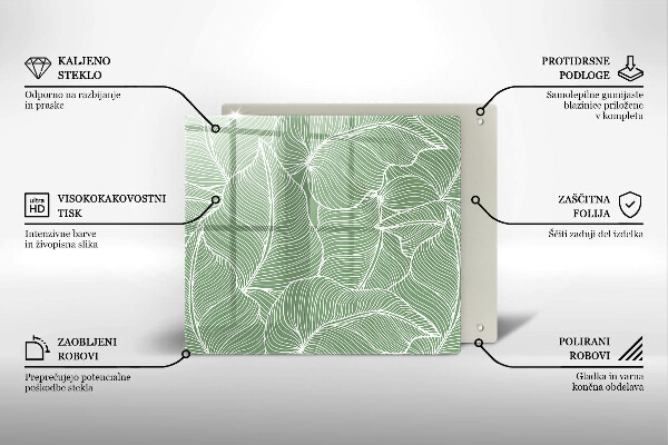 Osłona ściany przy kuchence gazowej Linearne liście