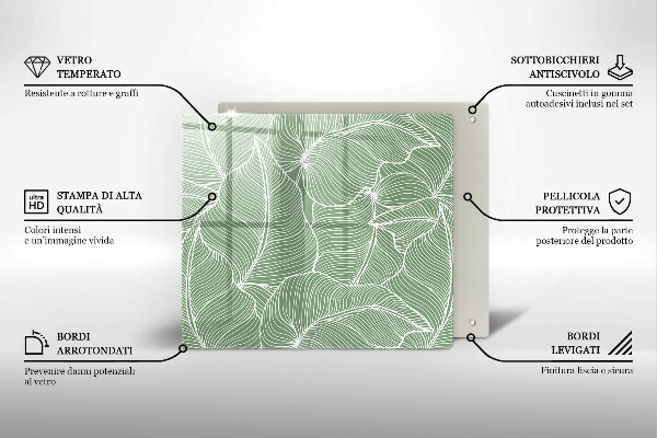 Osłona ściany przy kuchence gazowej Linearne liście