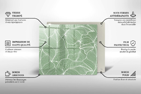 Osłona ściany przy kuchence gazowej Linearne liście