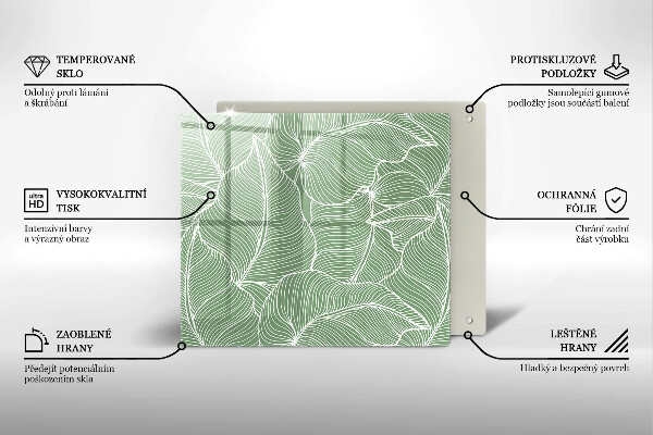 Osłona ściany przy kuchence gazowej Linearne liście