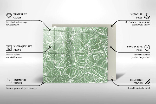 Osłona ściany przy kuchence gazowej Linearne liście