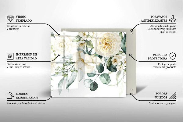 Osłona ściany przy kuchence gazowej Akwarelowe kwiaty