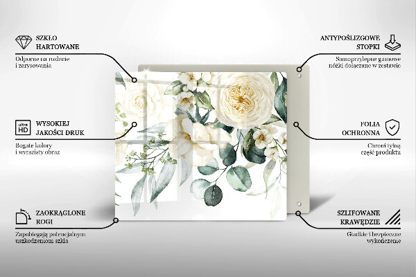 Osłona ściany przy kuchence gazowej Akwarelowe kwiaty