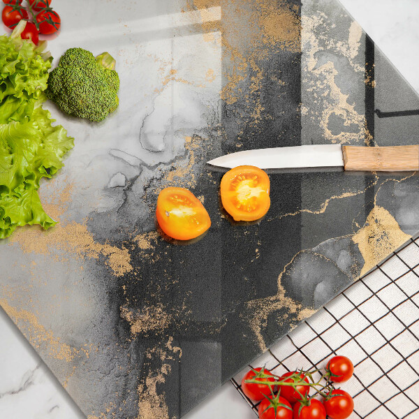 Osłona ściany przy kuchence gazowej Abstrakcja ze złotem