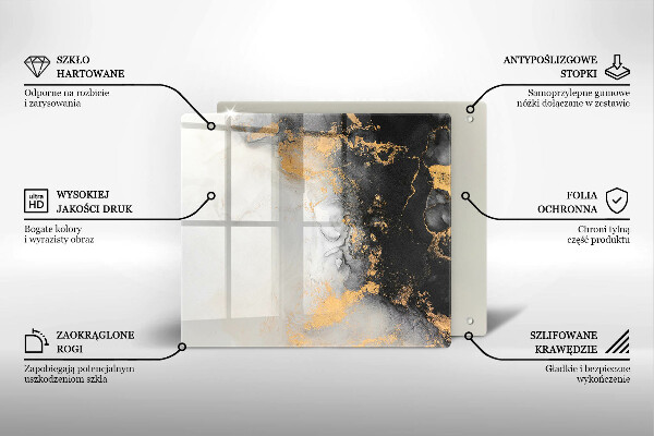 Osłona ściany przy kuchence gazowej Abstrakcja ze złotem
