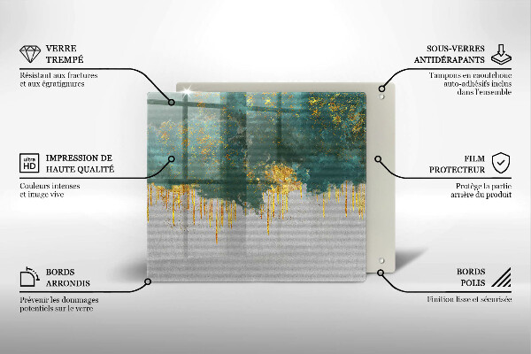 Osłona ściany przy kuchence gazowej Abstrakcja ze złotem