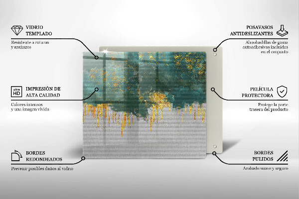 Osłona ściany przy kuchence gazowej Abstrakcja ze złotem