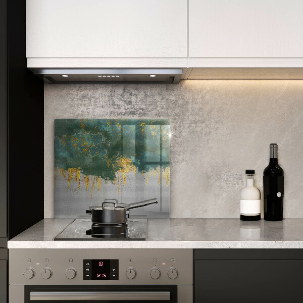 Osłona ściany przy kuchence gazowej Abstrakcja ze złotem