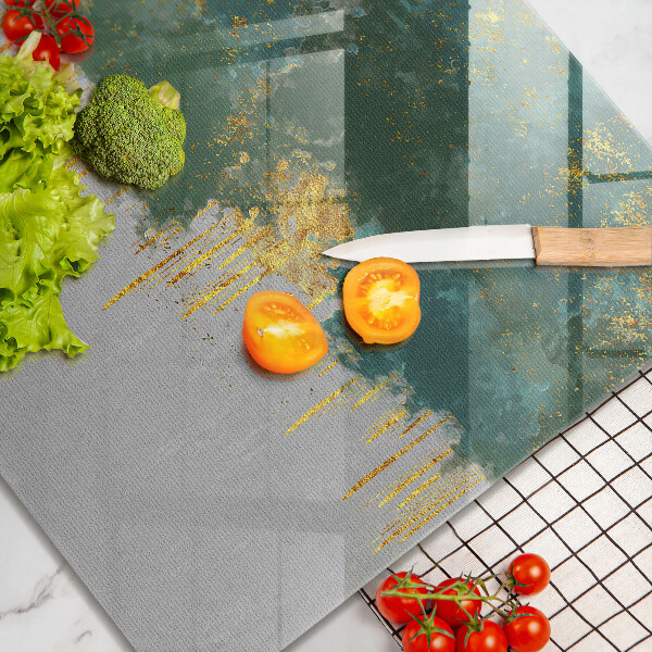 Osłona ściany przy kuchence gazowej Abstrakcja ze złotem